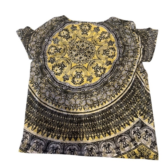 Y2K International Concepts Yellow & Black Bling Top boho hippie eclectic 70s 90s - Picture 6 of 10